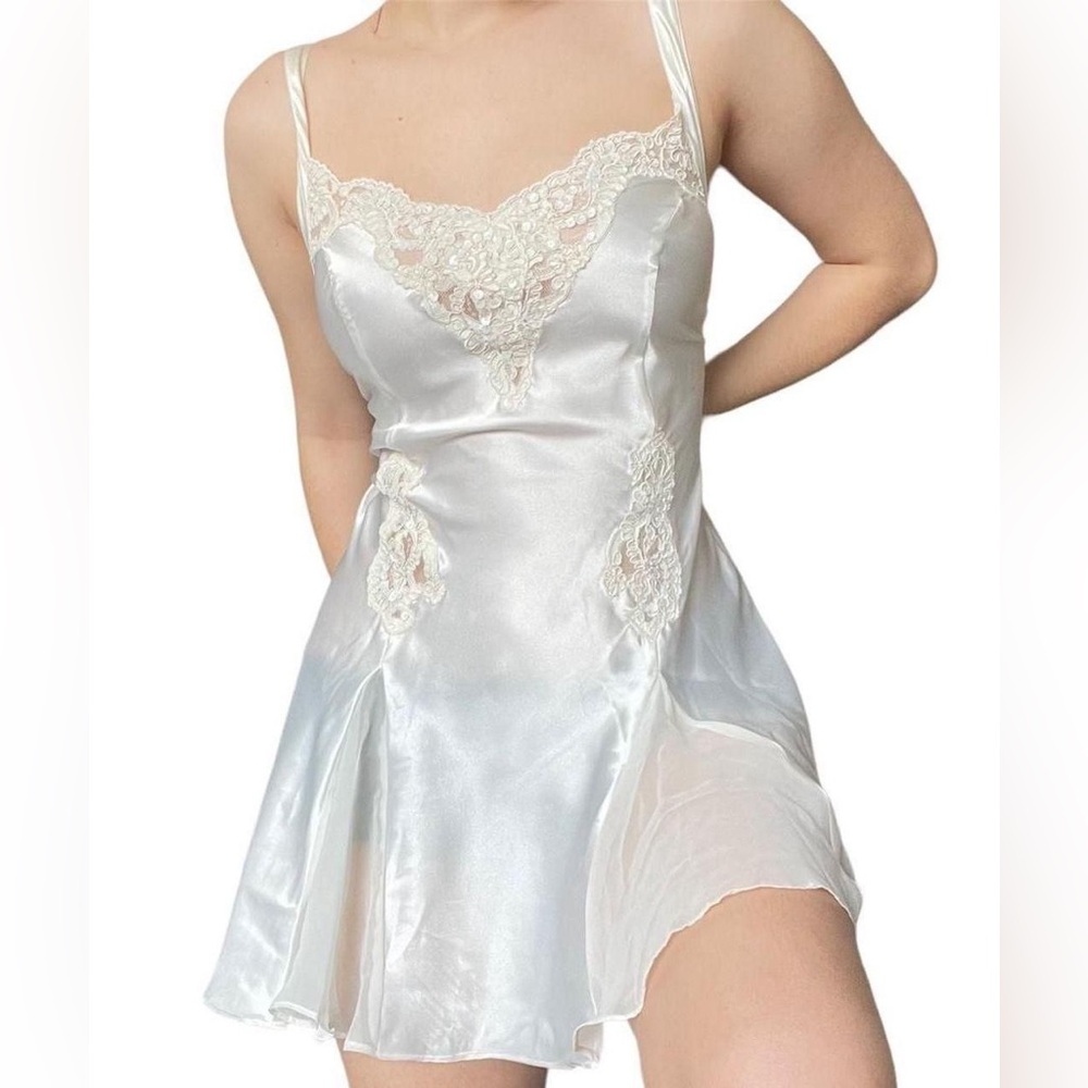 Victorias Secret Vintage Silky White Slip Dress